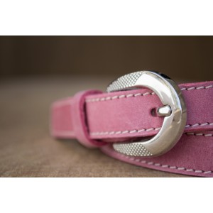 CEINTURE CUIR ROSE | La fine